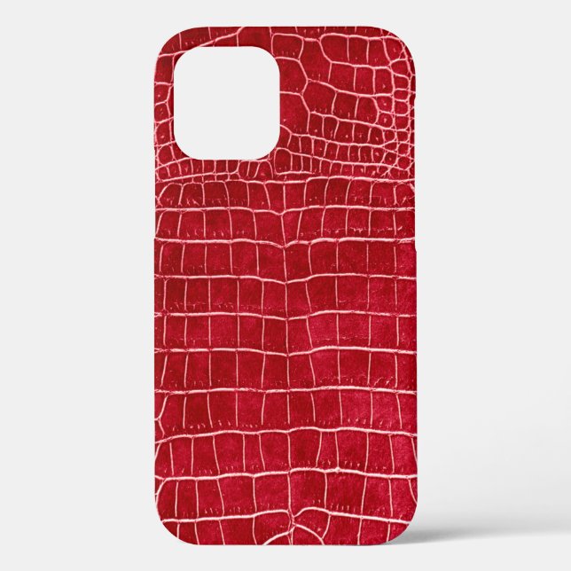 Red Faux Crocodile Leather Case-Mate iPhone Case (Back)