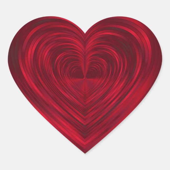 Red Faux Foil Heart Stickers (Front)