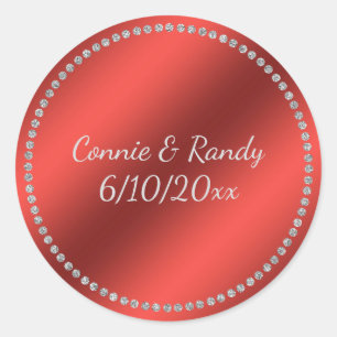 Red Faux Foil Wedding Sticker