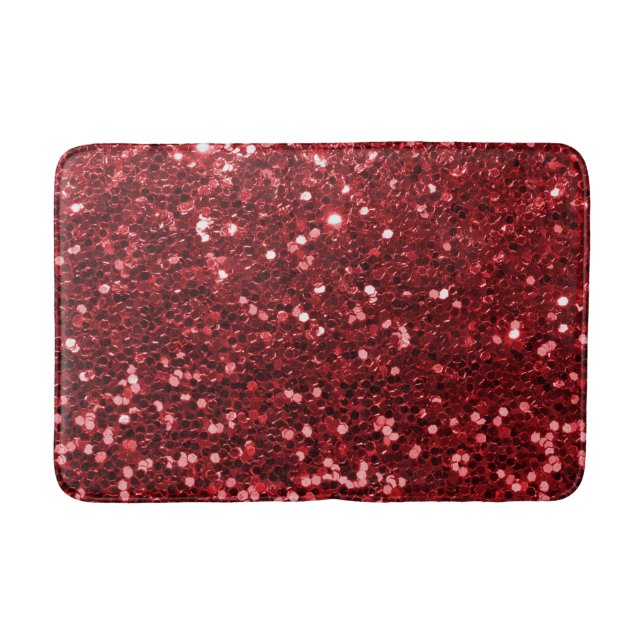 Red Faux Glitter Bath Mat (Front)