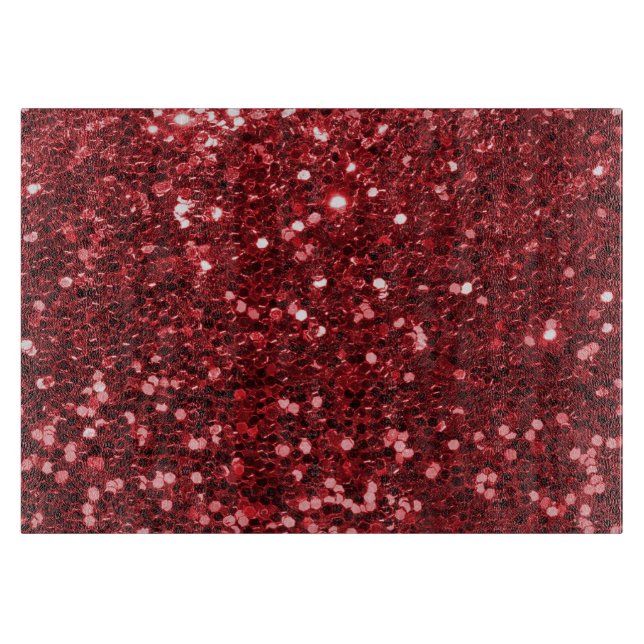 Red Faux Glitter Cutting Board (Front)