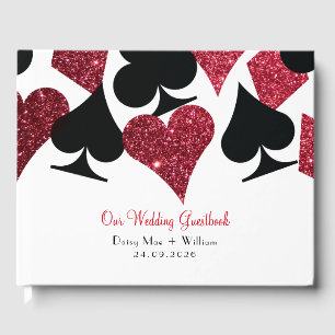 Red Faux Glitter Las Vegas Guestbook