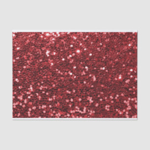 Red Faux Glitter Tissue Paper