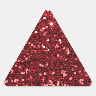 Red Faux Glitter Triangle Sticker