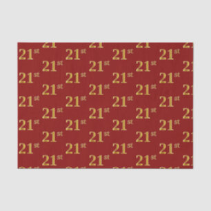 Red, Faux Gold 21st (Twenty-First) Event Tissue Paper