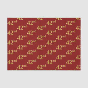Red, Faux Gold 42nd (Forty-Second) Event Tissue Paper