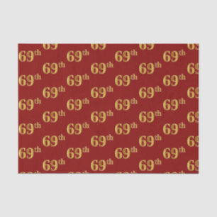 Red, Faux Gold 69th (Sixty-Ninth) Event Tissue Paper