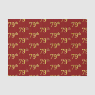 Red, Faux Gold 79th (Seventy-Ninth) Event Tissue Paper