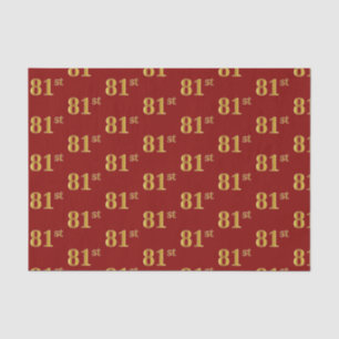 Red, Faux Gold 81st (Eighty-First) Event Tissue Paper