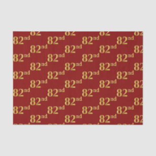 Red, Faux Gold 82nd (Eighty-Second) Event Tissue Paper