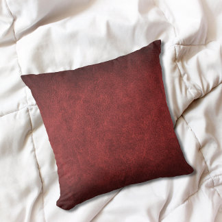 Red Faux Leather Cushion