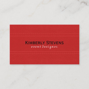 Red Faux Leather Vintage Look Business Card