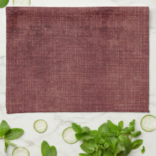 Red Faux Linen (linen look)  Tea Towel