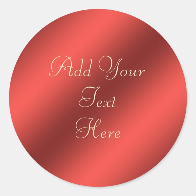 Red Faux Metallic Foil Customisable Sticker (Front)