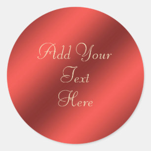 Red Faux Metallic Foil Customisable Sticker