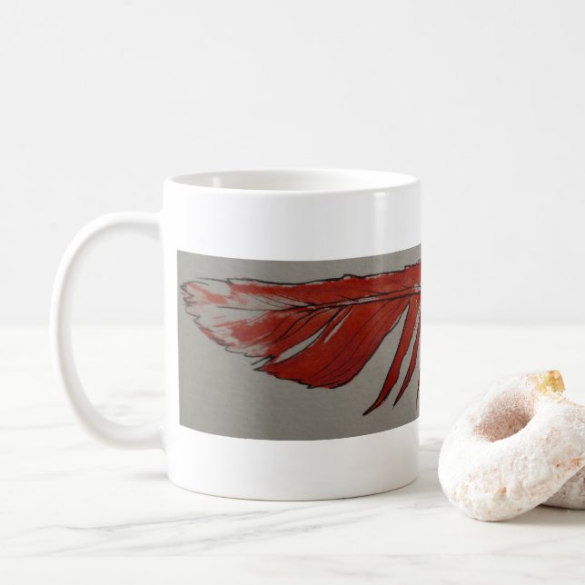 Red Feather Coffee Mug (With Donut)