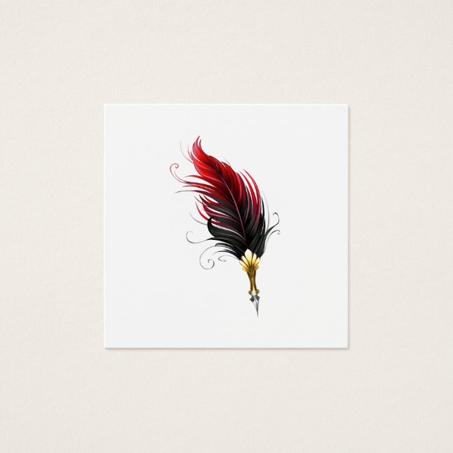 Red feather pen with gold nib (Front)