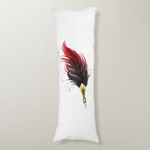 Red feather pen with gold nib body cushion