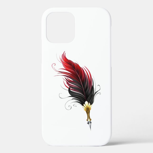 Red feather pen with gold nib Case-Mate iPhone case (Back)