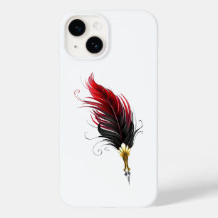 Red feather pen with gold nib Case-Mate iPhone 14 case