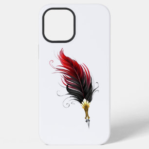 Red feather pen with gold nib iPhone 12 pro max case