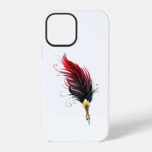 Red feather pen with gold nib iPhone 12 pro case