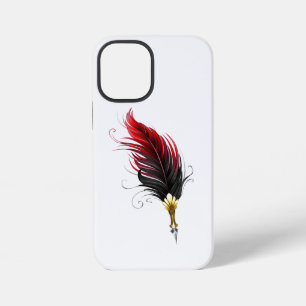 Red feather pen with gold nib iPhone 12 mini case