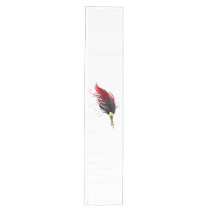 Red feather pen with gold nib medium table runner