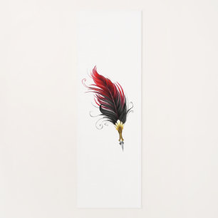 Red feather pen with gold nib yoga mat