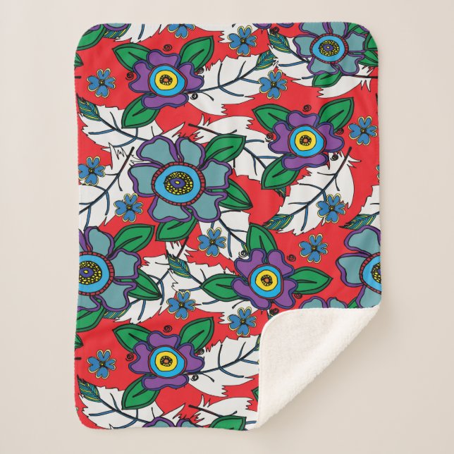 Red Feather Throw Blanket (Front)