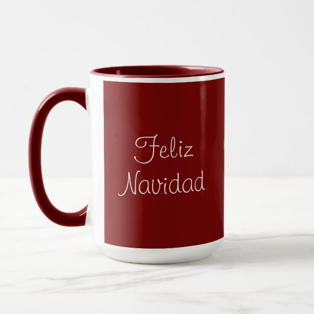 Red Feliz Navidad Cactus Mug (Left)