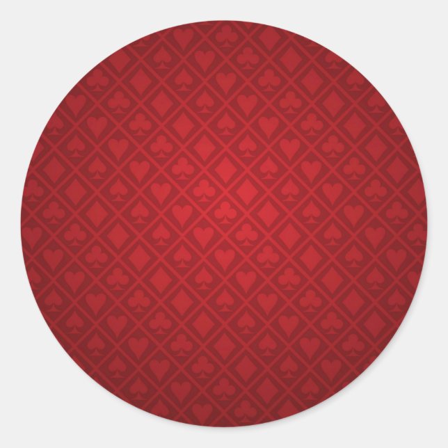 Red Felt Poker Table Design Classic Round Sticker (Front)