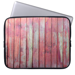 Red Fence Panel Verticalabstract,background,board, Laptop Sleeve