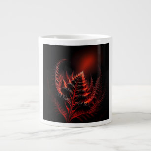 Red Fern Like Fractal Stretching Up Into The Sky Large Coffee Mug