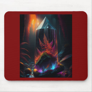 Red Ferns Growing In Glass Prism Along Creek Mouse Pad