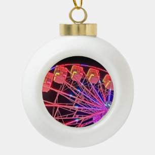 Red Ferris wheel Ceramic Ball Christmas Ornament
