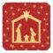 Red Festive Christmas Nativity Scene