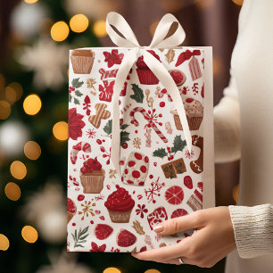 Red Festive Christmas Pattern Gift Bag