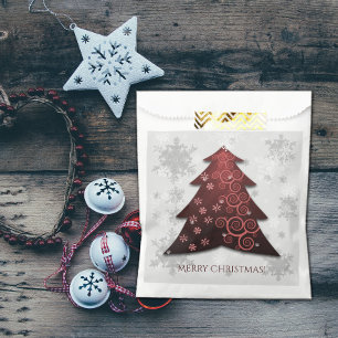 Red Festive Christmas Tree Favour Bag