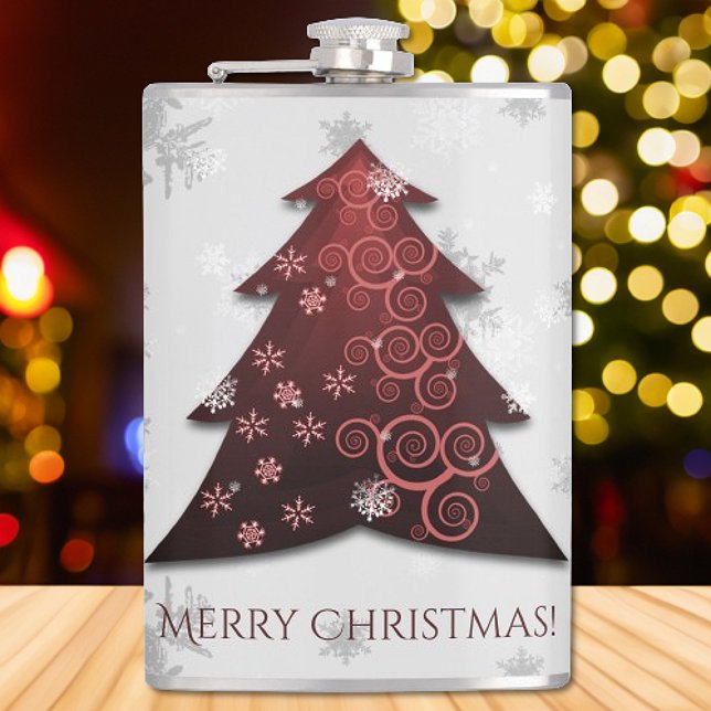 Red Festive Christmas Tree Flask (Red Festive Christmas Tree Flask)
