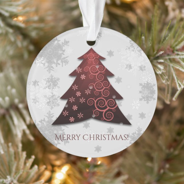 Red Festive Christmas Tree Ornament (Tree)