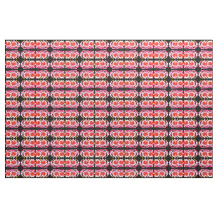 Red festive flowers fabric