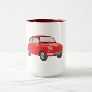 Red fiat 500 mug