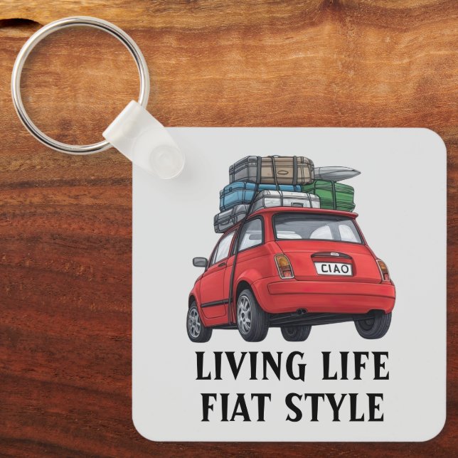 Red Fiat Car Key Ring (Front)