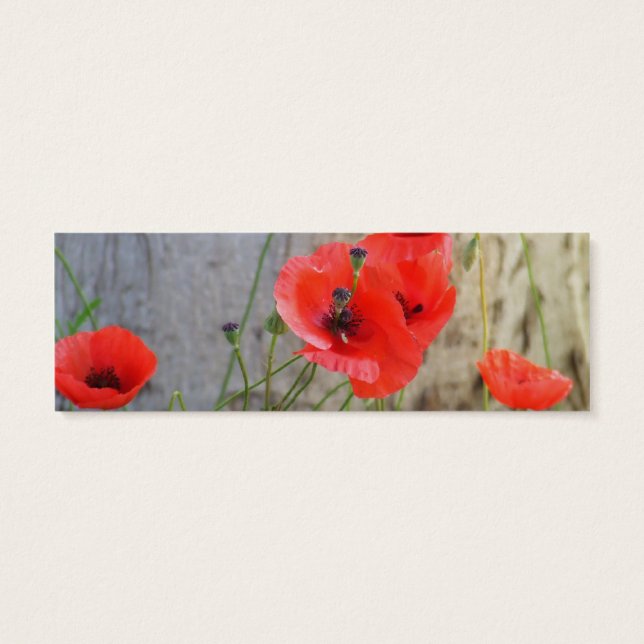 Red Field Corn Poppies Bookmark (Back)