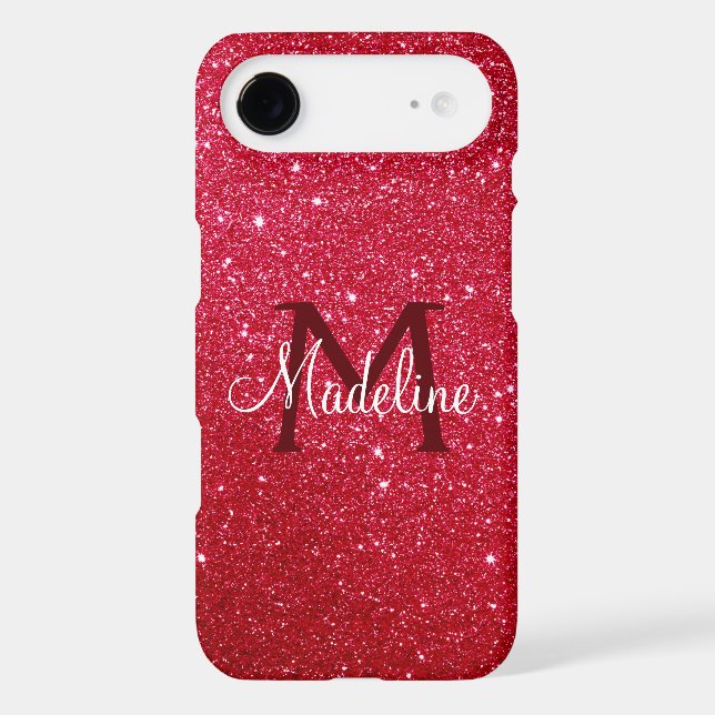Red Fiery Sparkling Glitter Monogrammed    Case-Mate Samsung Galaxy Case (Back)