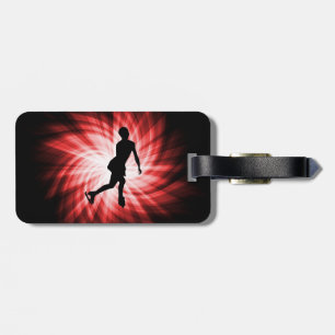 Red Figure Skating Luggage Tag