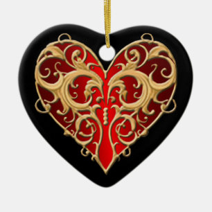 Red Filigree Heart Heart Ornament