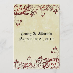 Red Filigree Wedding Invitation