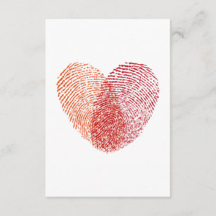 Red fingerprint heart, wedding invitation